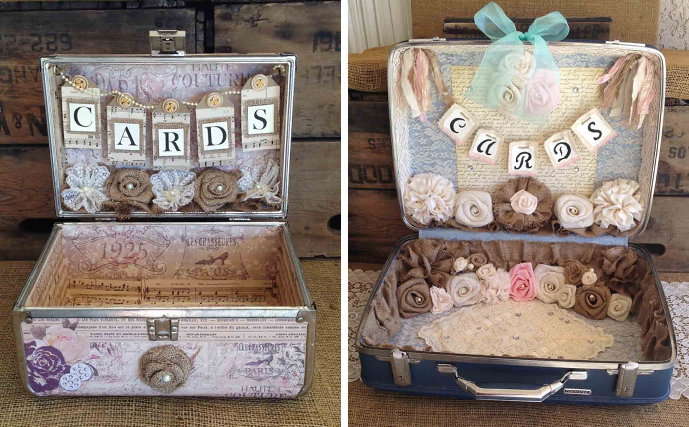 ... Make A Vintage Suitcase Wedding Card Box - Wedding Invitation Sample