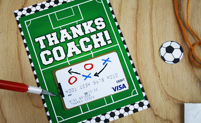 Thank You Card For Soccer Coach Quarter Fold Templates