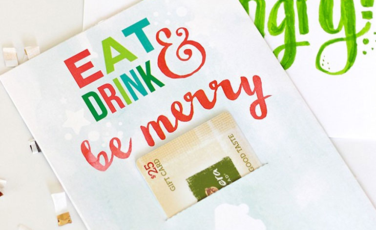 Gift Card as a Bookmark Fitting Christmas Designs 